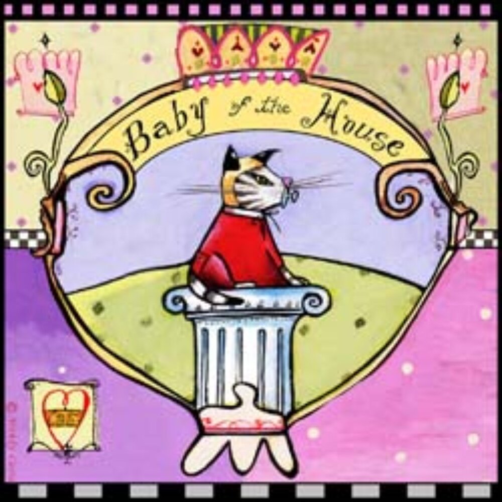 Baby of the house ceramic tile trivet or wall art 8x8"